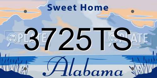 3725TS Alabama License Plate