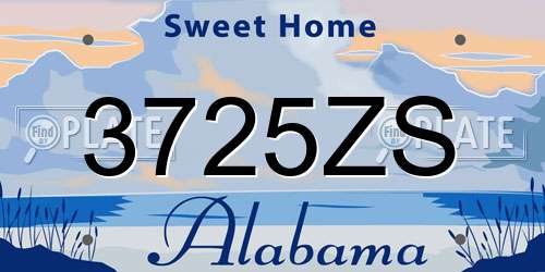 3725ZS Alabama License Plate