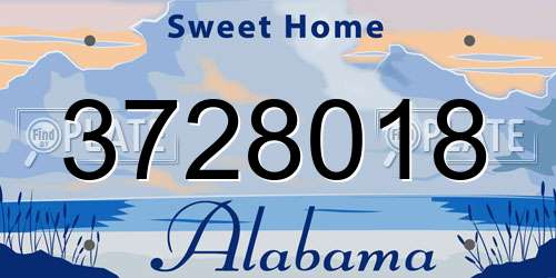 3728018 Alabama License Plate