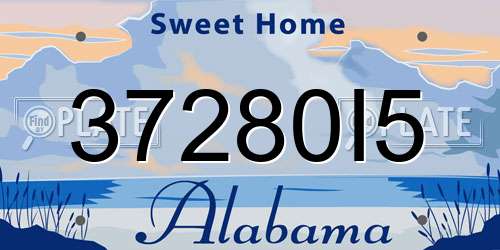 37280I5 Alabama License Plate