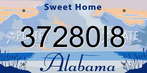 37280I8 Alabama License Plate