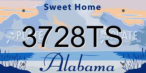 3728TS Alabama License Plate