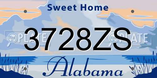 3728ZS Alabama License Plate