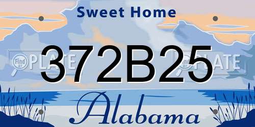 372B25 Alabama License Plate