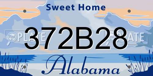 372B28 Alabama License Plate