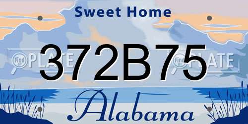 372B75 Alabama License Plate