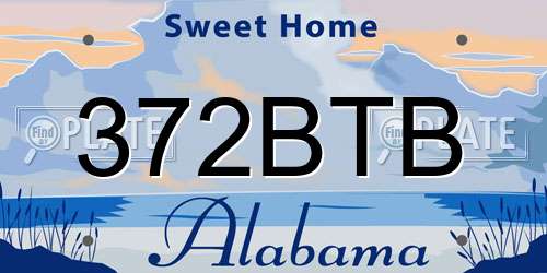 372BTB Alabama License Plate