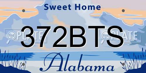 372BTS Alabama License Plate
