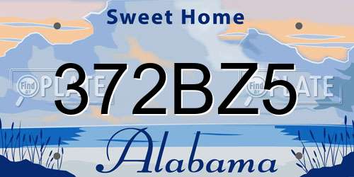 372BZ5 Alabama License Plate