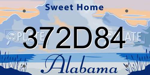 372D84 Alabama License Plate