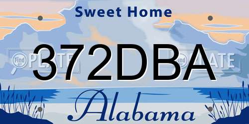 372DBA Alabama License Plate
