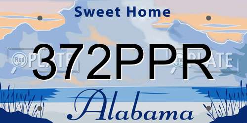 372PPR Alabama License Plate
