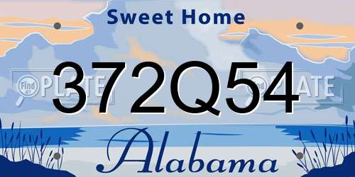 372Q54 Alabama License Plate