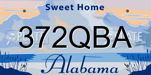 372QBA Alabama License Plate