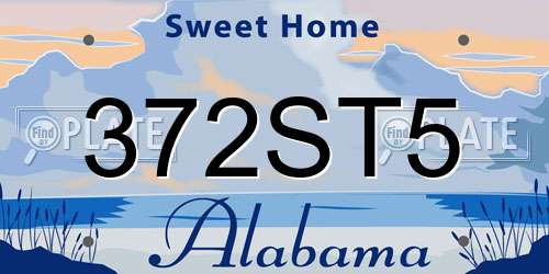 372ST5 Alabama License Plate