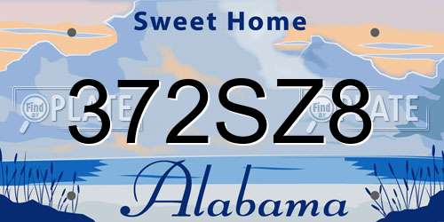 372SZ8 Alabama License Plate