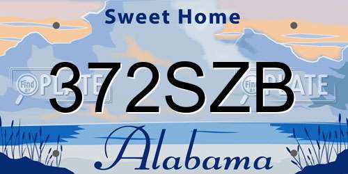 372SZB Alabama License Plate
