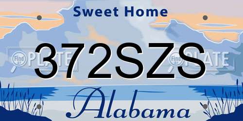 372SZS Alabama License Plate