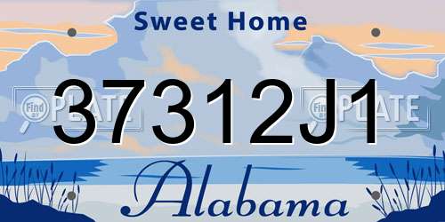 37312J1 Alabama License Plate