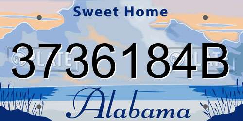 3736184B Alabama License Plate
