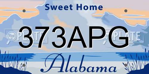 373APG Alabama License Plate