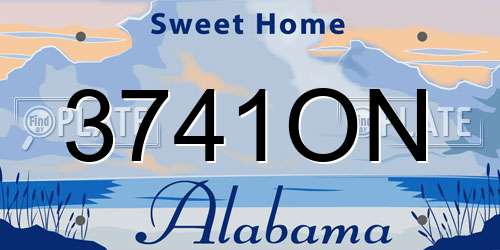 3741ON Alabama License Plate