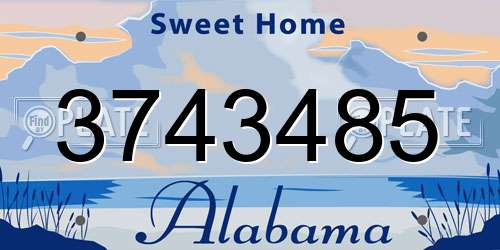 3743485 Alabama License Plate