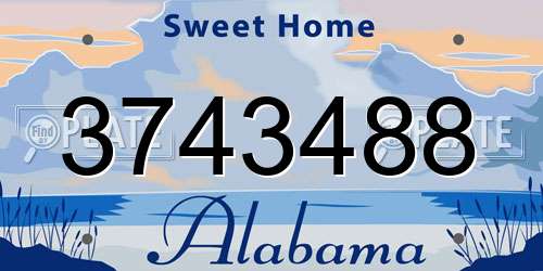 3743488 Alabama License Plate