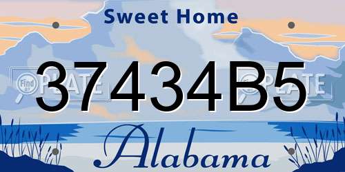 37434B5 Alabama License Plate