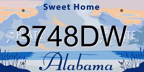 3748DW Alabama License Plate