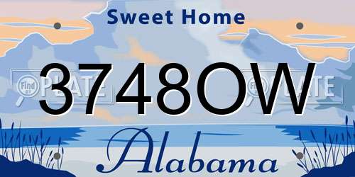3748OW Alabama License Plate