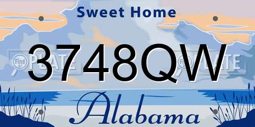3748QW Alabama License Plate