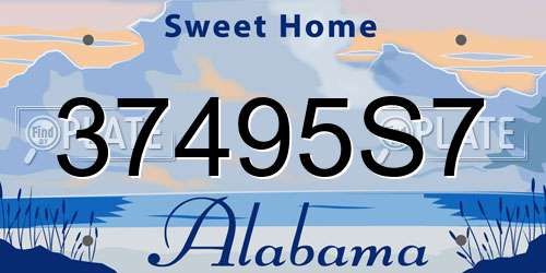 37495S7 Alabama License Plate