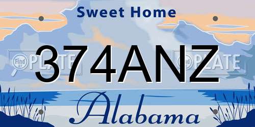 374ANZ Alabama License Plate