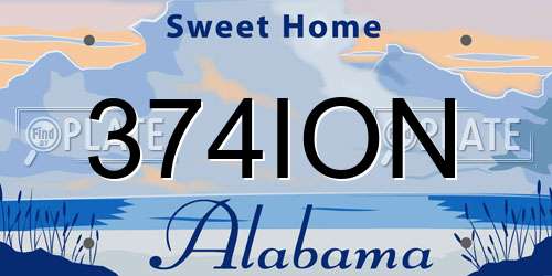 374ION Alabama License Plate