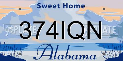 374IQN Alabama License Plate