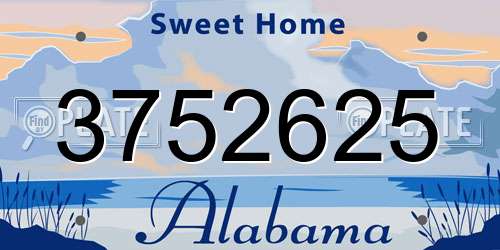 3752625 Alabama License Plate