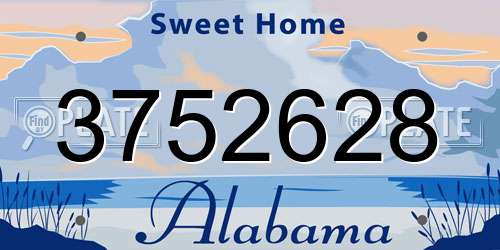 3752628 Alabama License Plate