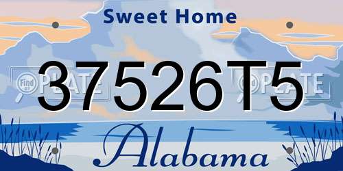 37526T5 Alabama License Plate