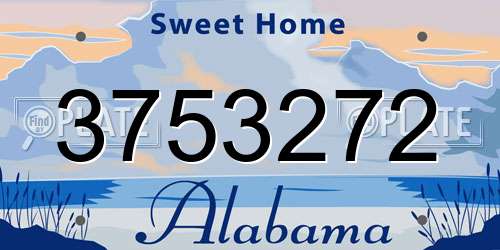 3753272 Alabama License Plate