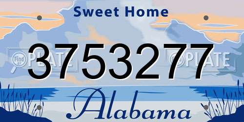 3753277 Alabama License Plate
