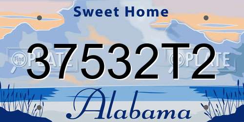 37532T2 Alabama License Plate