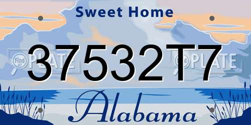 37532T7 Alabama License Plate