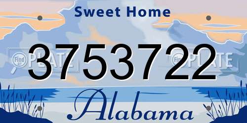 3753722 Alabama License Plate