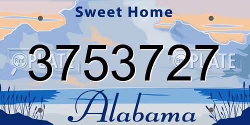 3753727 Alabama License Plate