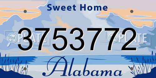 3753772 Alabama License Plate