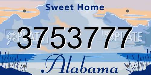 3753777 Alabama License Plate