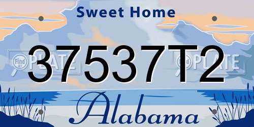 37537T2 Alabama License Plate