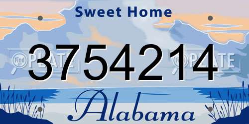 3754214 Alabama License Plate