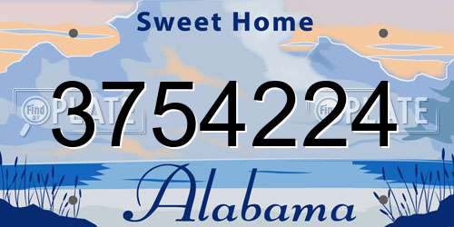 3754224 Alabama License Plate